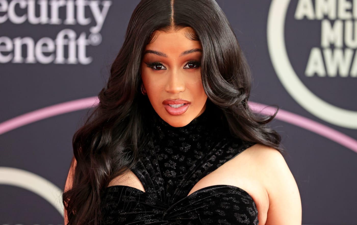 Cardi B and Offset on runway during American Music Awards