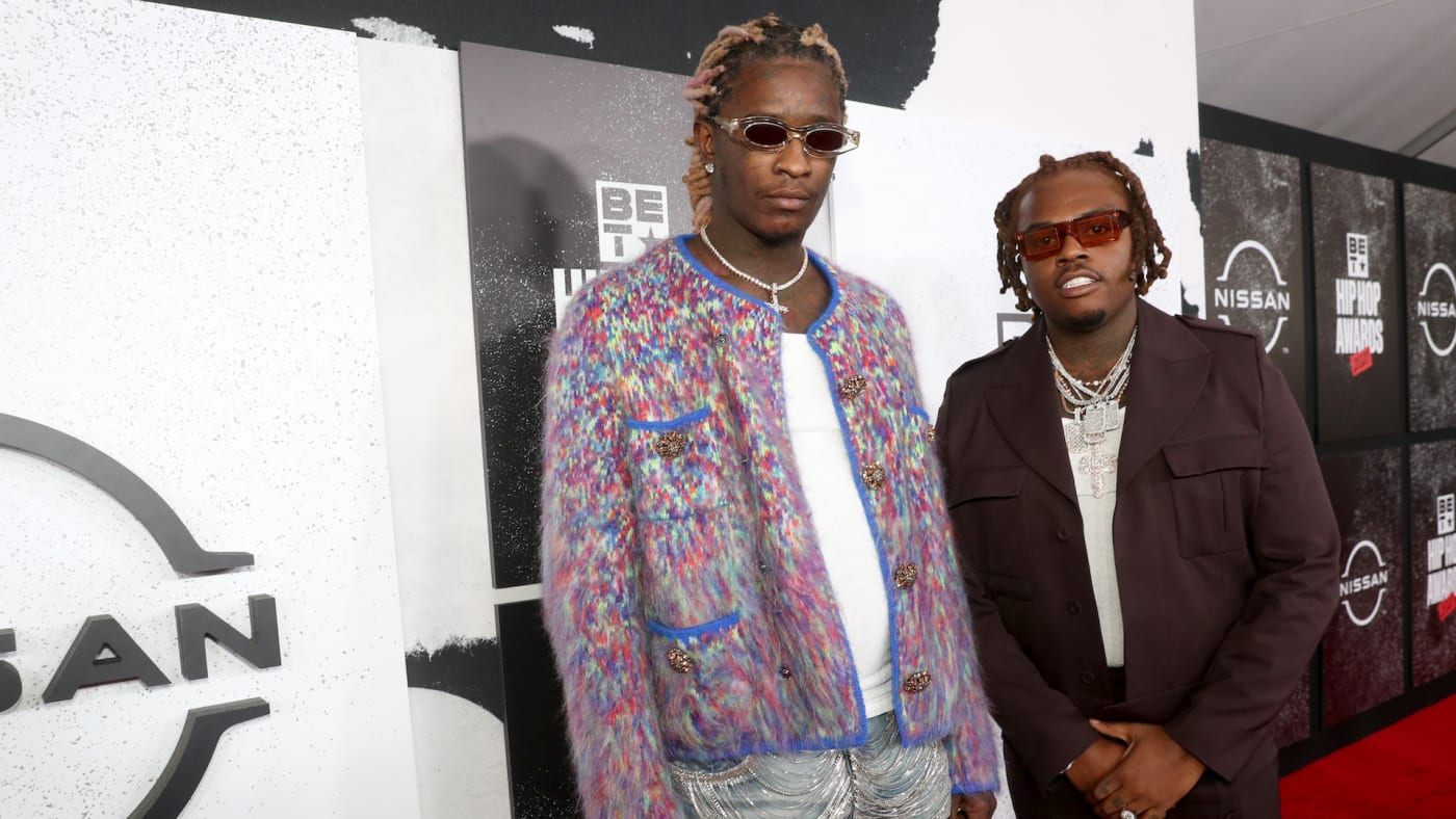 Young Thug and Gunna attend the 2021 BET Hip Hop Awards at Cobb Energy Performing Arts Center