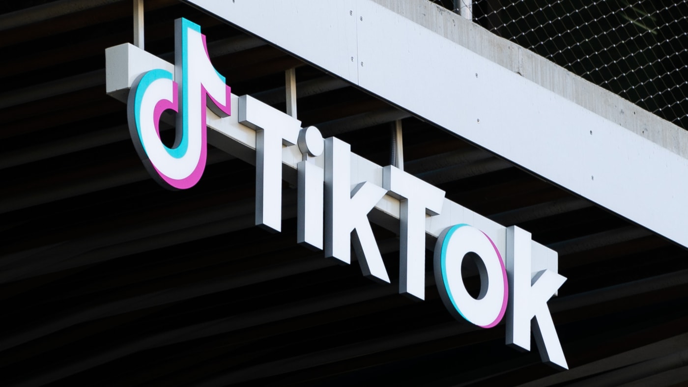 A logo for the TikTok app is pictured
