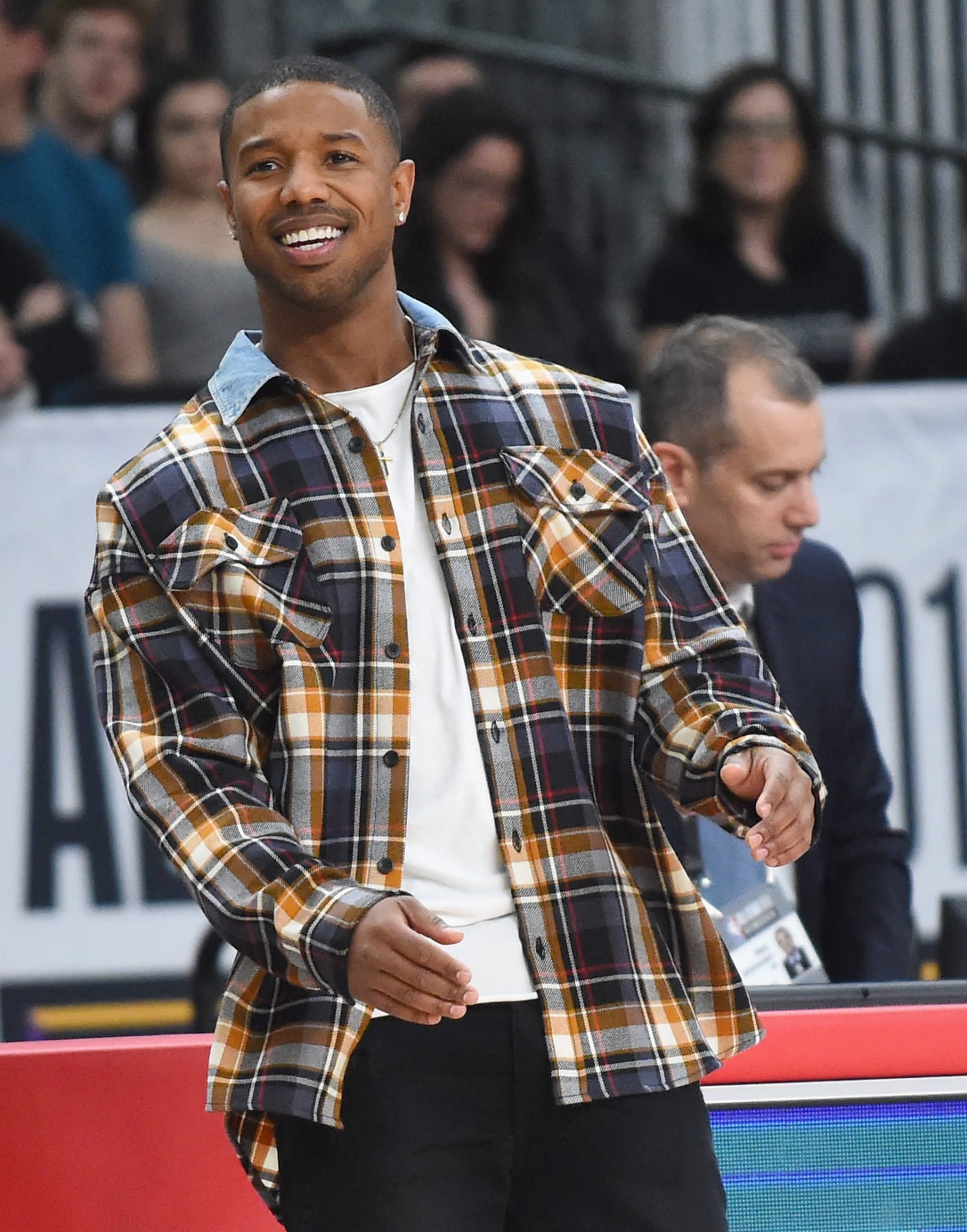 michael b jordan wearing jordans