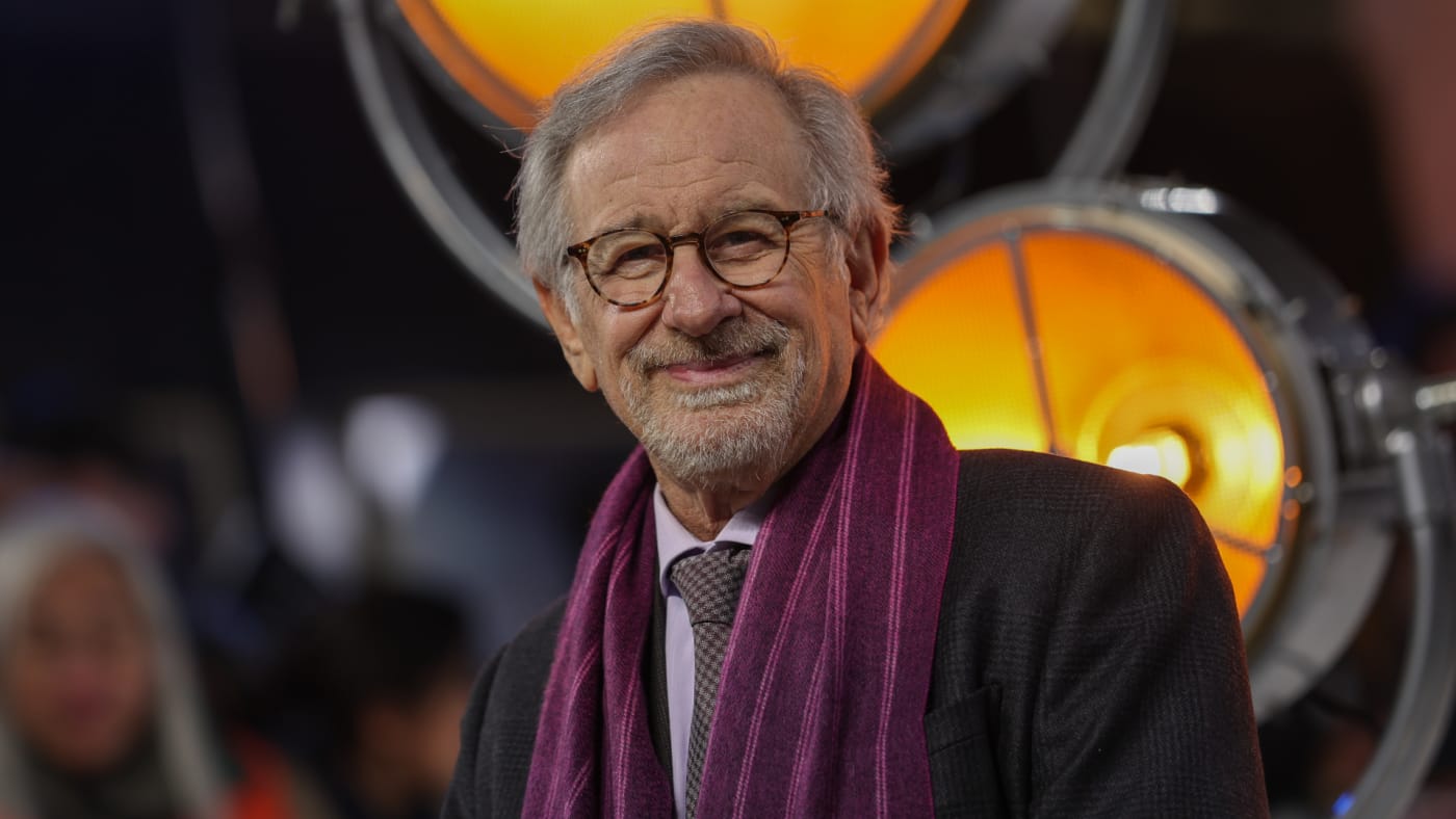 Spielberg is seen getting a fit off