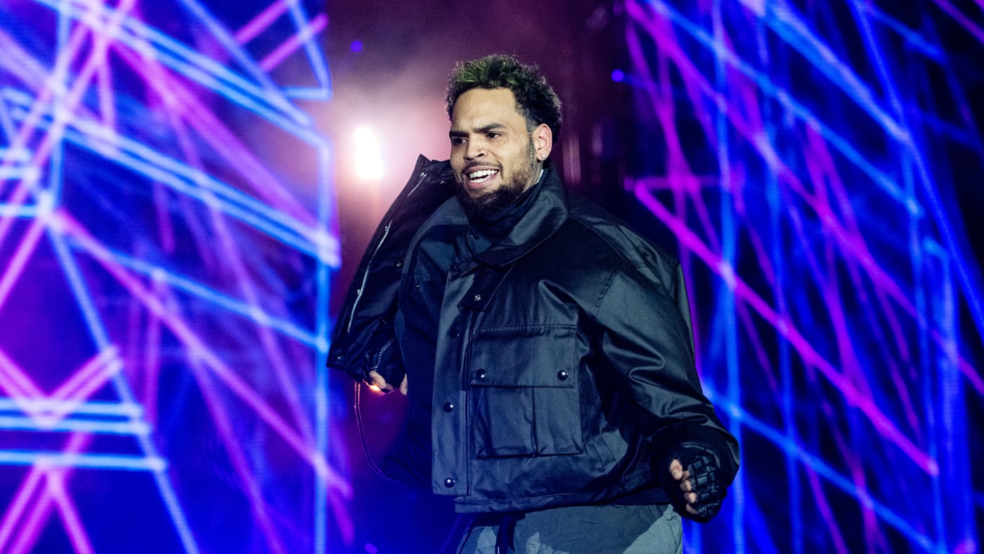 Chris Brown performs during Rolling Loud at NOS Events Center
