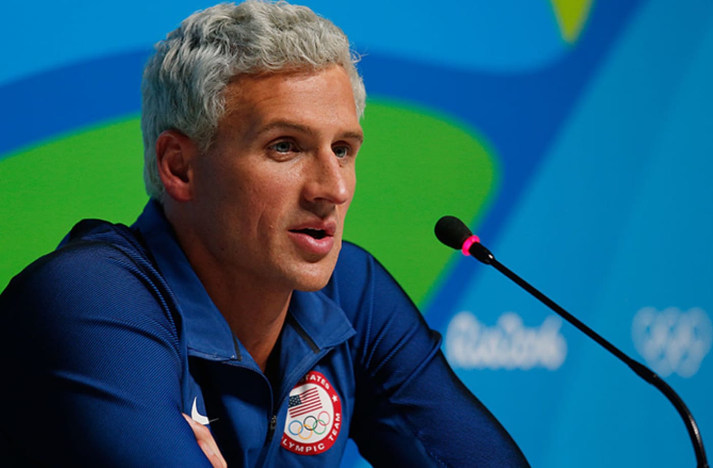 This is a Ryan Lochte at a press conference.