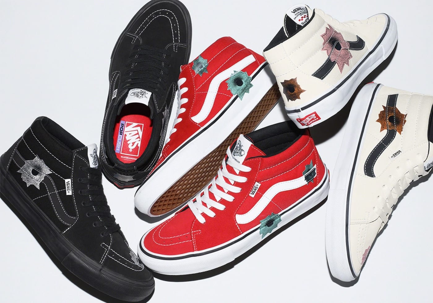 Daggry solid Distrahere Supreme Vans Nate Lowman Bullet Hole Sneakers Release Cancelled | Complex