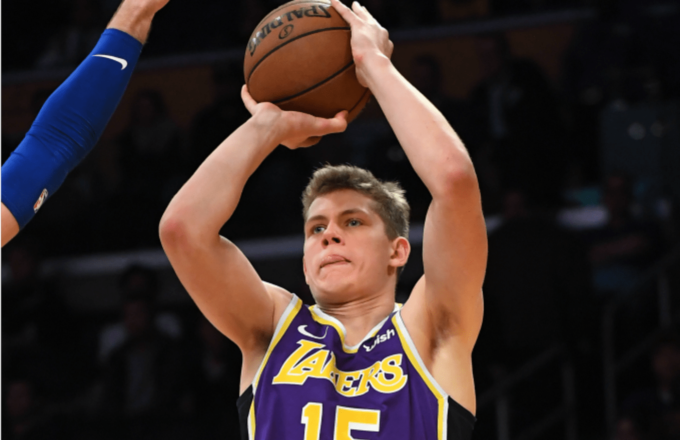 Moritz Wagner #15 of the Los Angeles Lakers