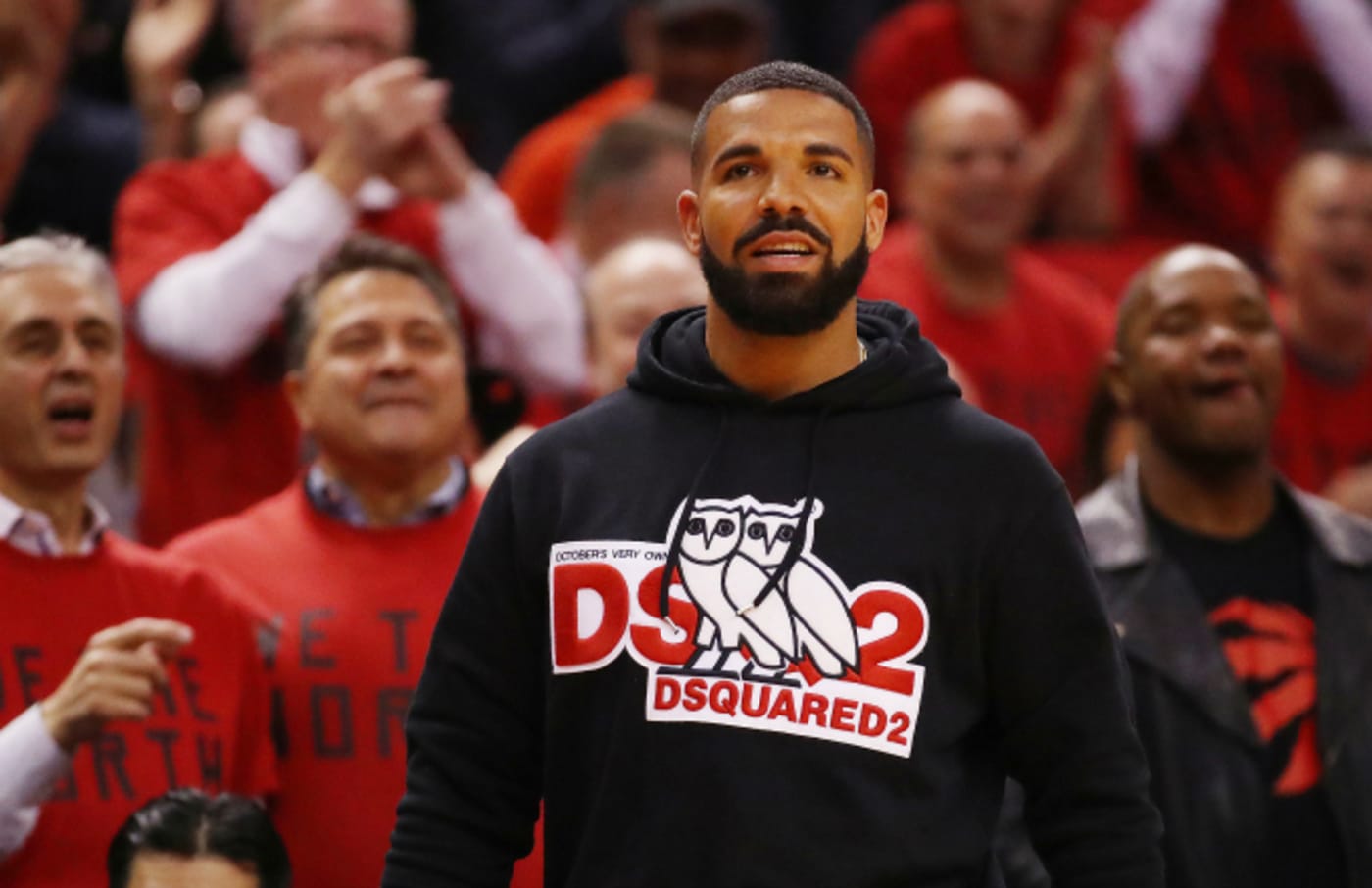 Rapper Drake attends game four of the NBA Eastern Conference Finals