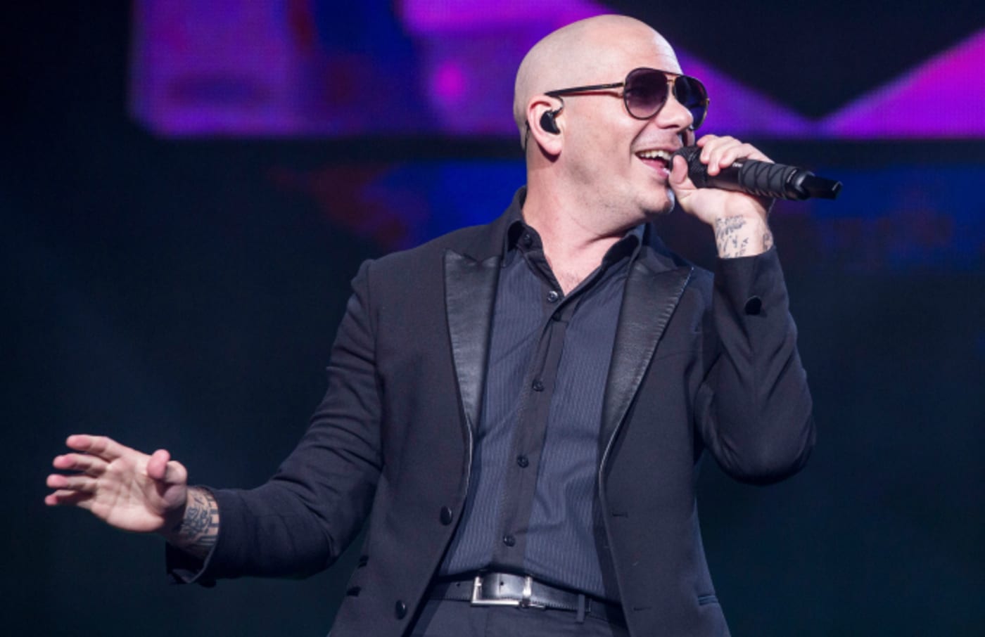 Pitbull performs during The Bad Man Tour 2016 at DTE Energy Music Theater