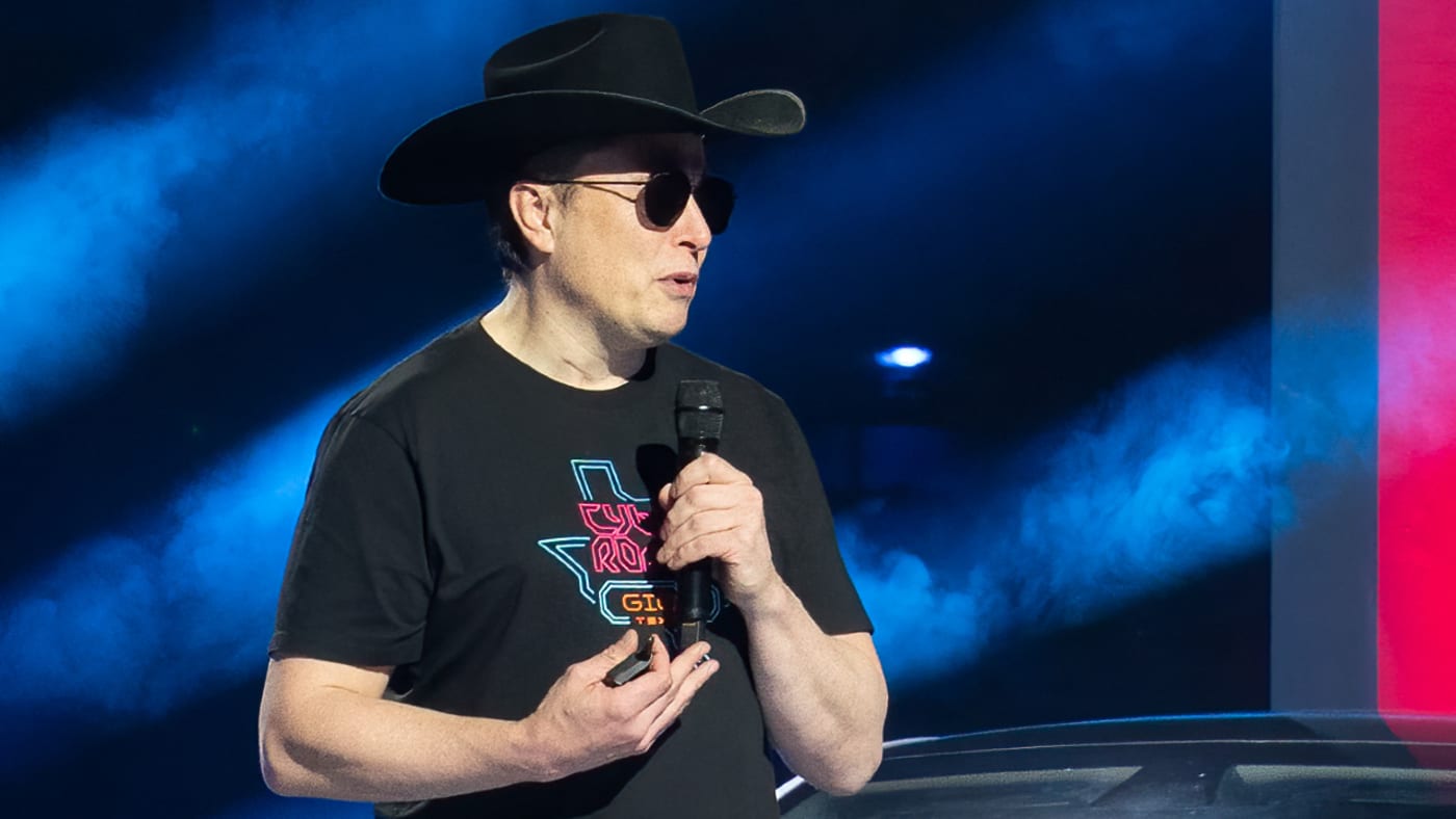 Elon Musk is seen wearing cowboy attire