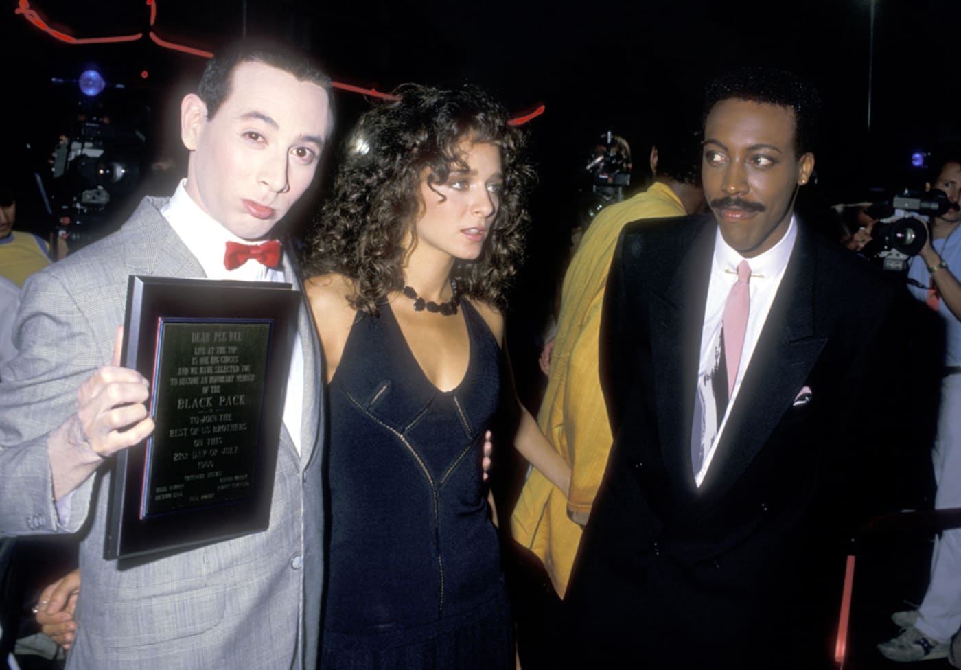 Paul Reubens, Valeria Golino, and Arsenio Hall attend the Big Top Pee wee Hollywood Premiere
