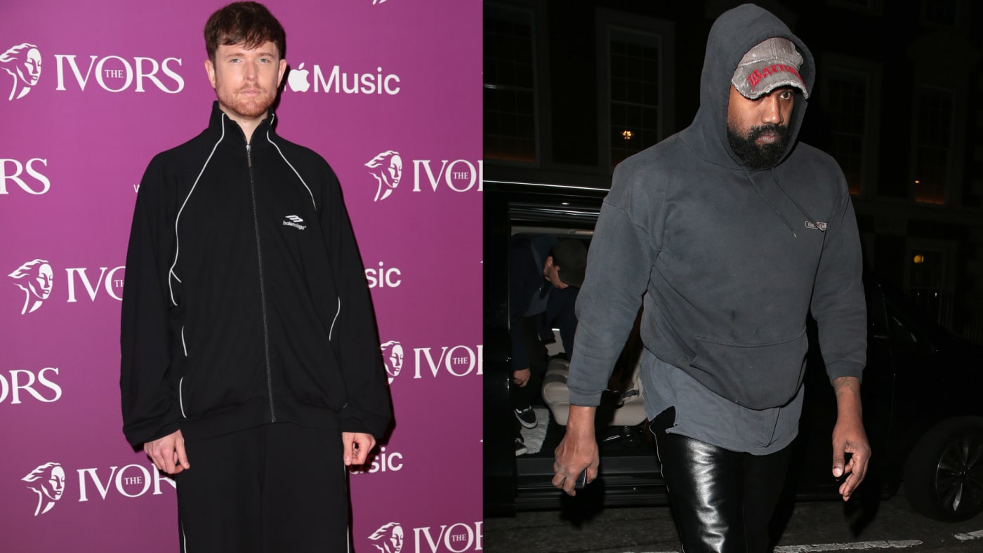 James Blake and Ye are pictured in a side by side photo edit