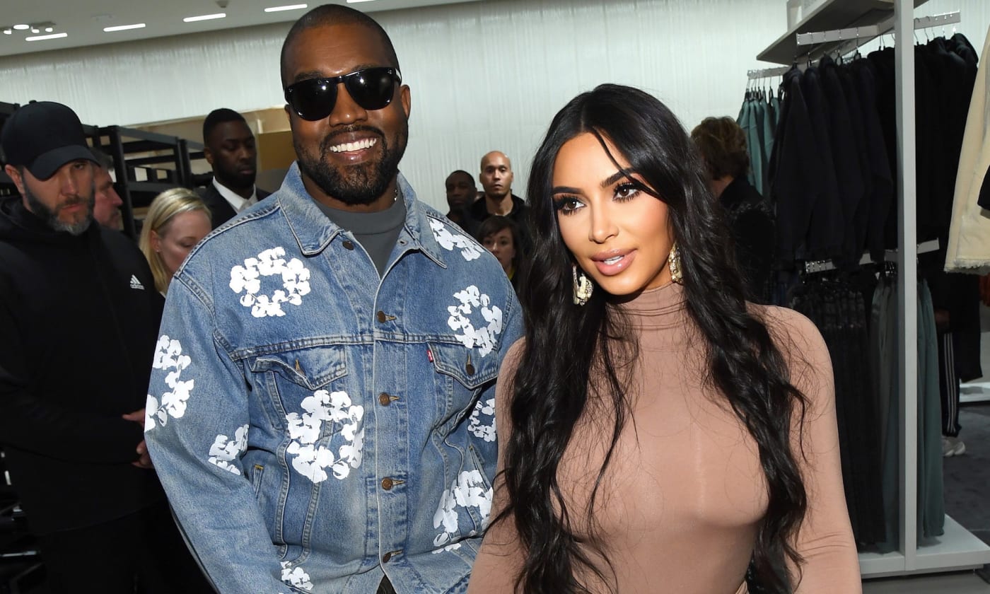 Kanye West and Kim Kardashian in happier days