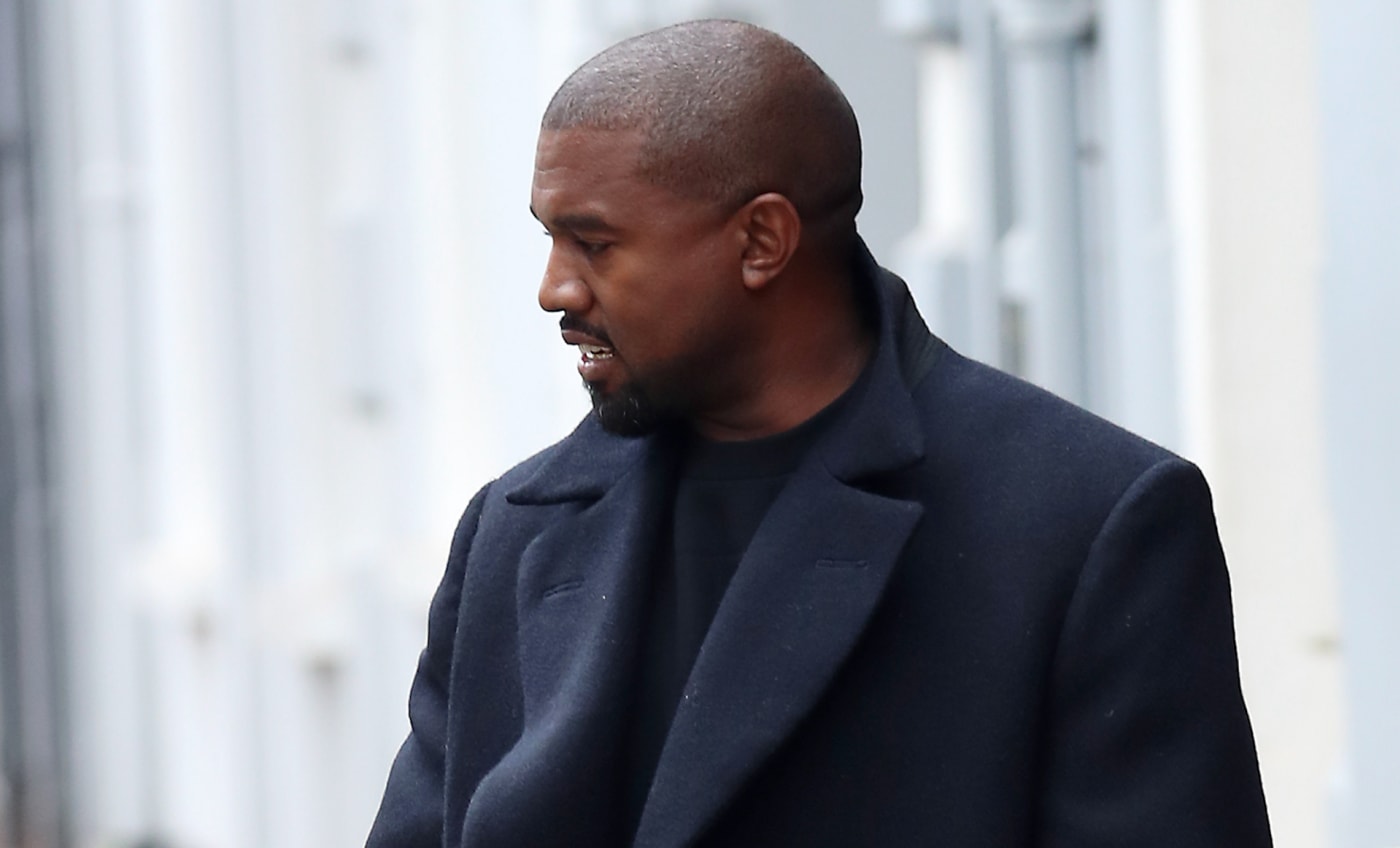 Kanye looking to the side for news pic