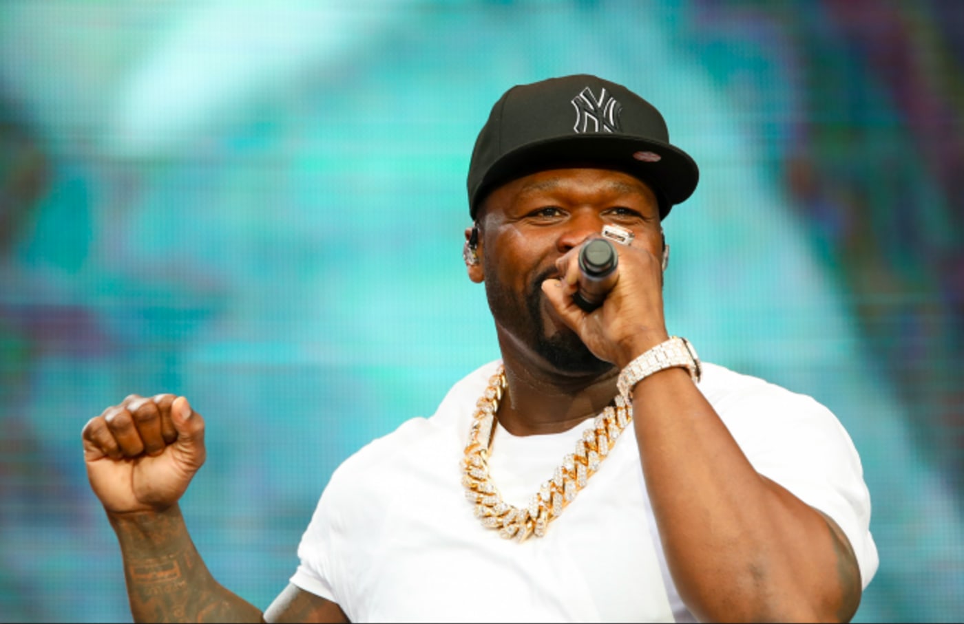 50 Cent performs during Friday James Live 2019