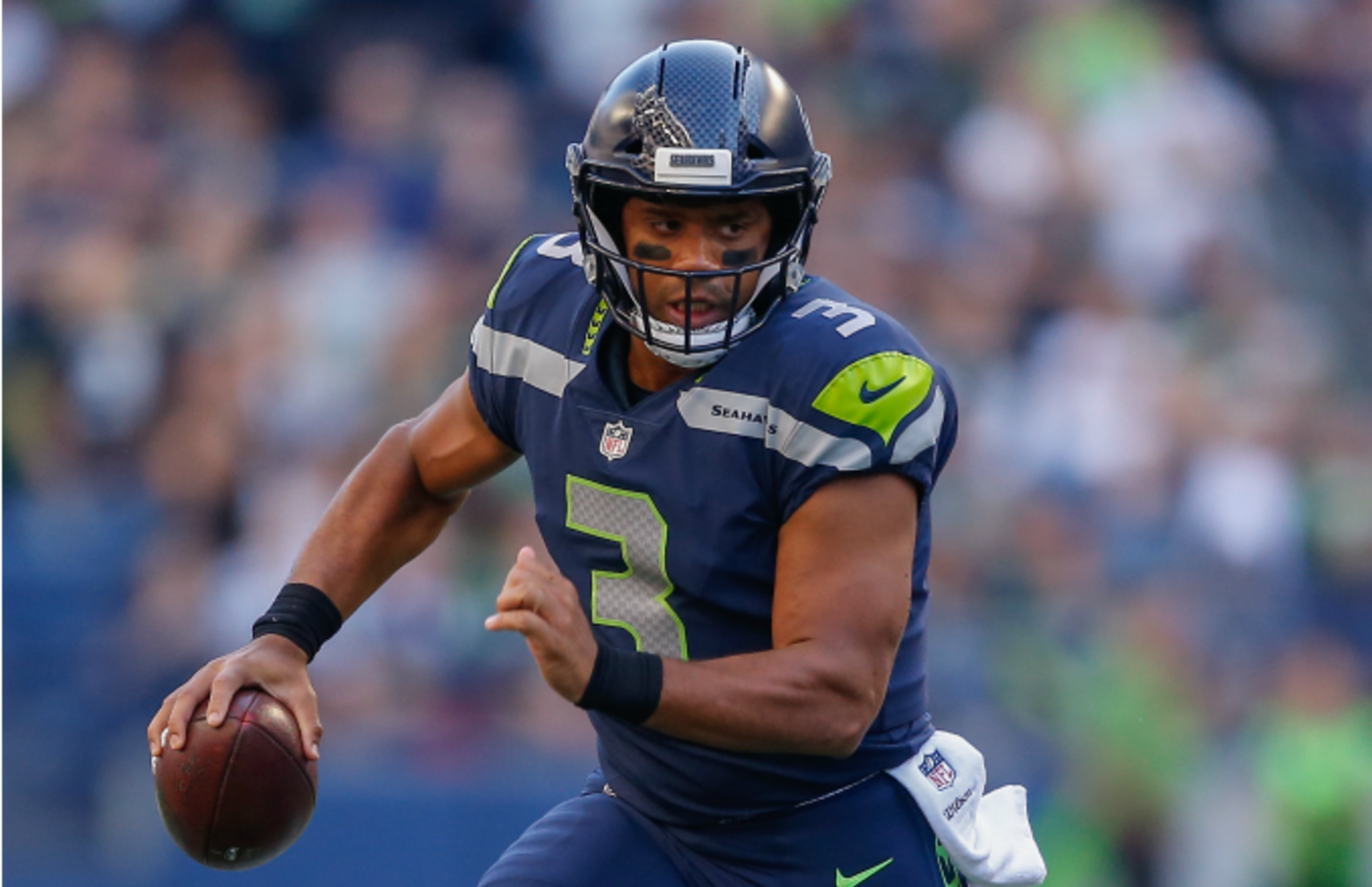 Quarterback Russell Wilson #3 of the Seattle Seahawks