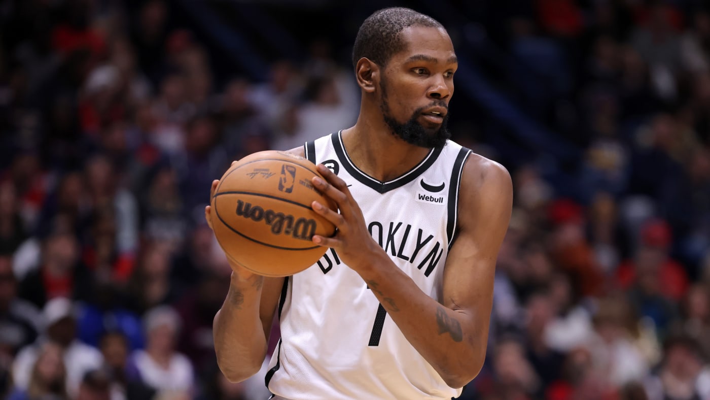 Kevin Durant is seen playing for the Nets