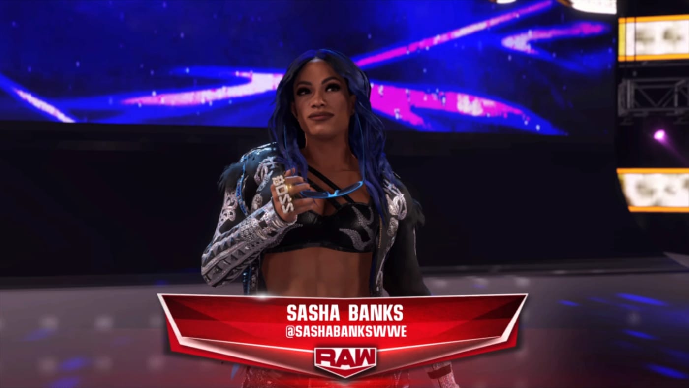 WWE Facial Banks Sasha Sasha Banks