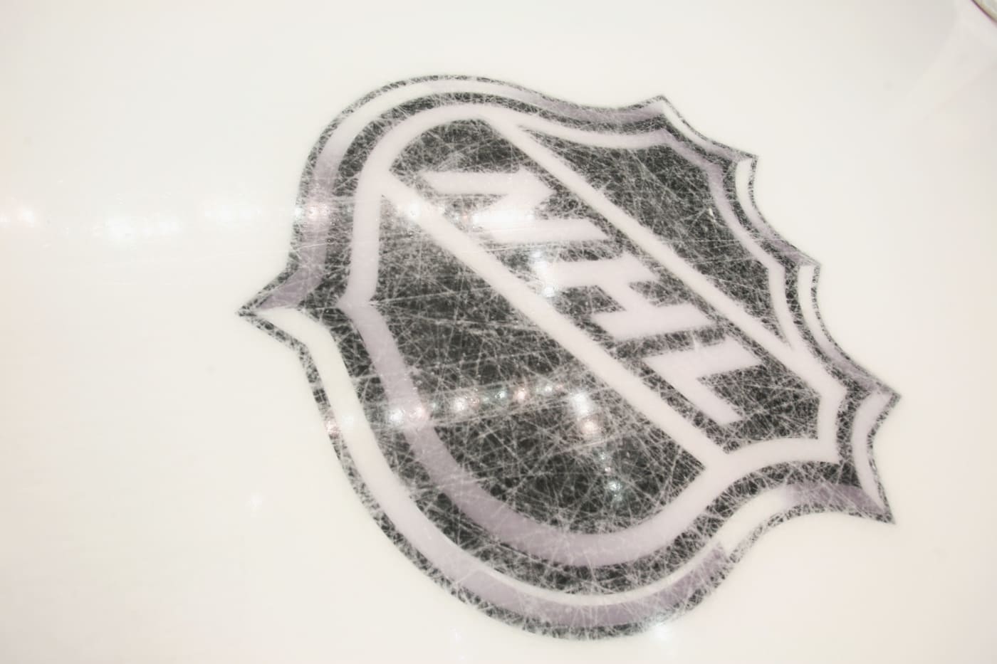 national hockey league logo on the ice