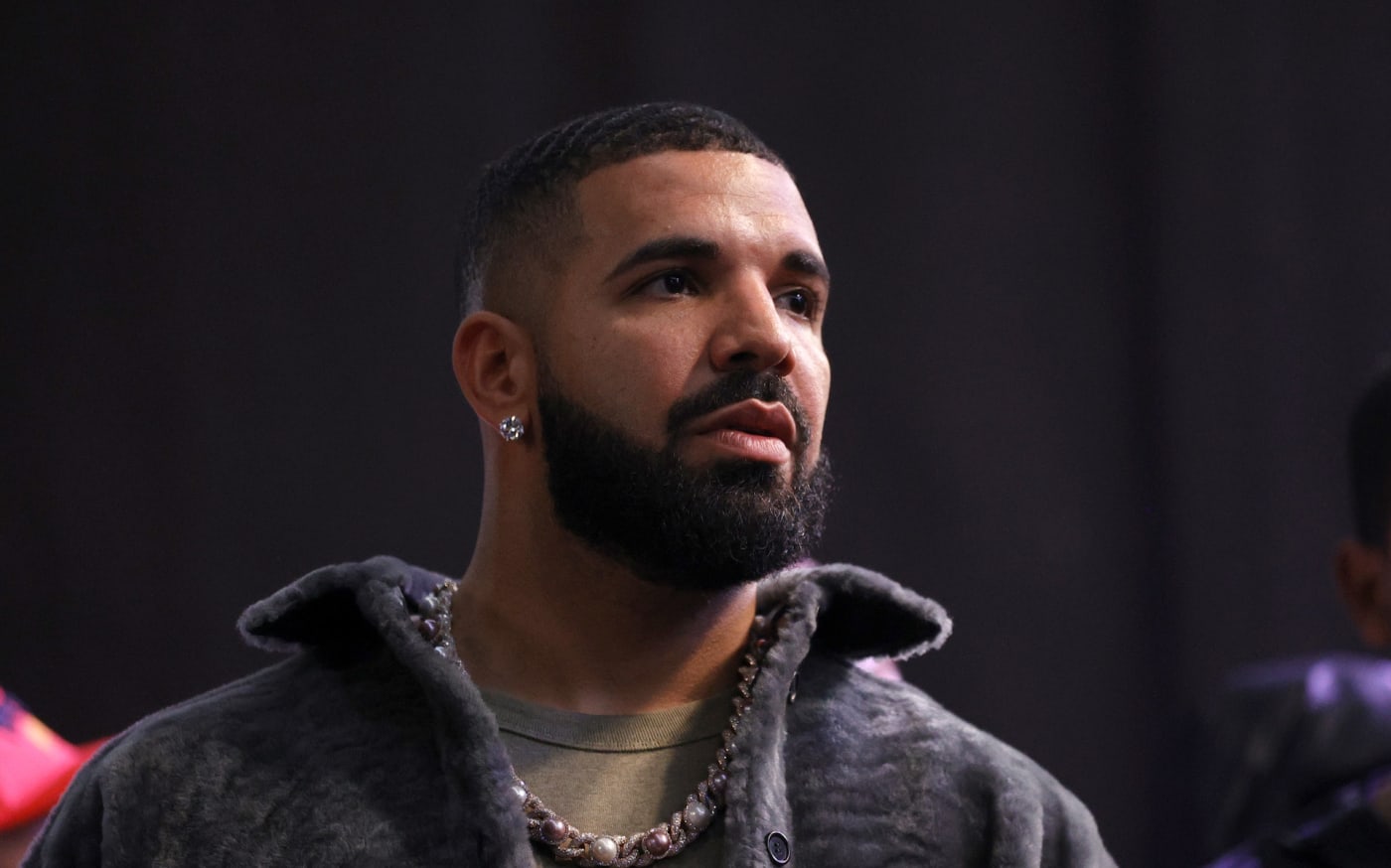 Drake onstage at URL's "Till Death Do Us Part" rap battle