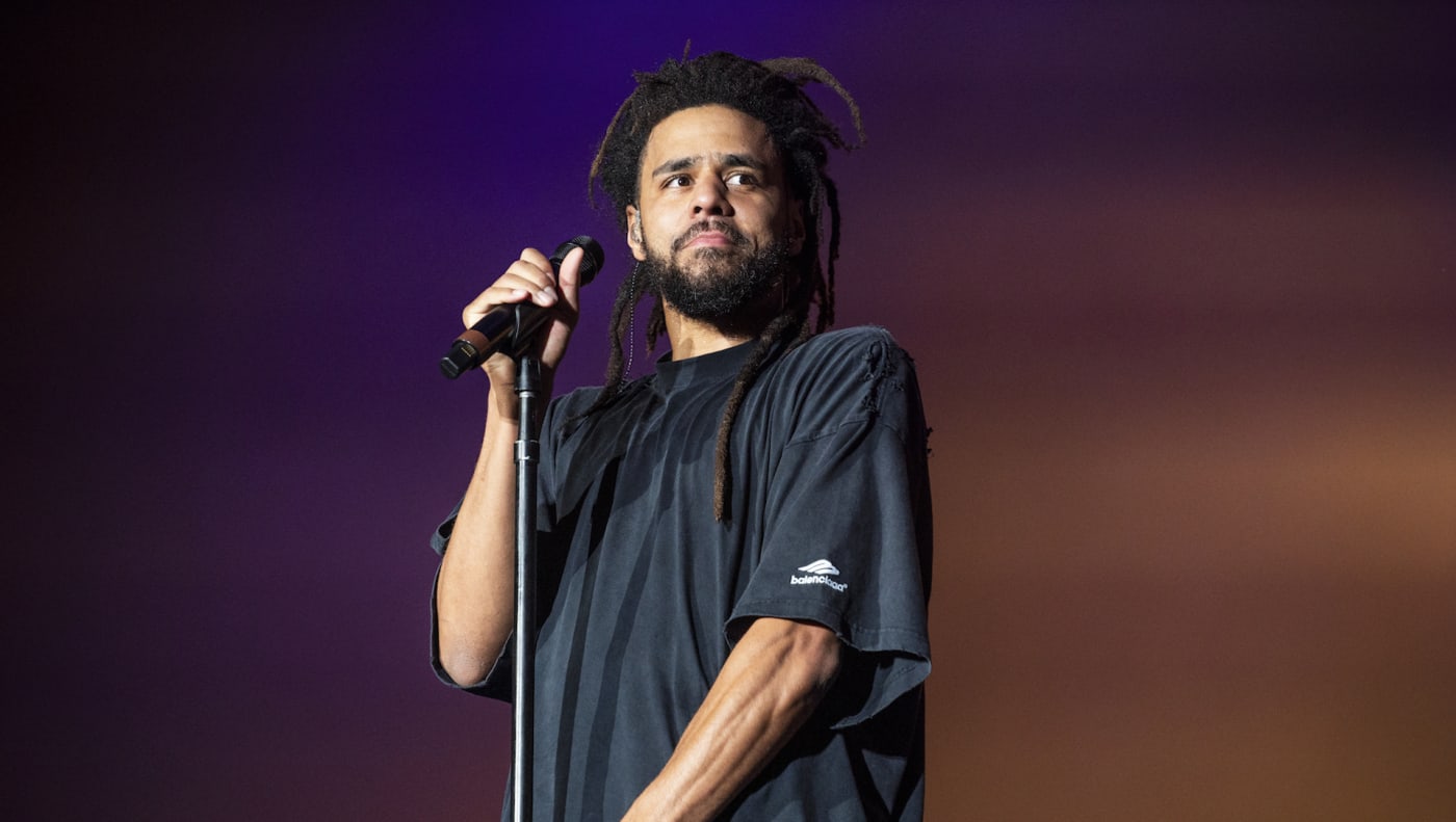 J Cole performs during 2022 Lollapalooza at Grant Park on July 30, 2022 in ...