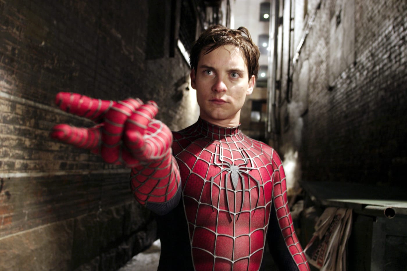 Tobey Maguire as Spider Man.