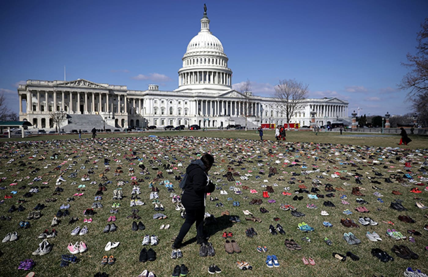 Activists Place 7,000 Pairs of Shoes on Capitol Lawn to Protest Gun