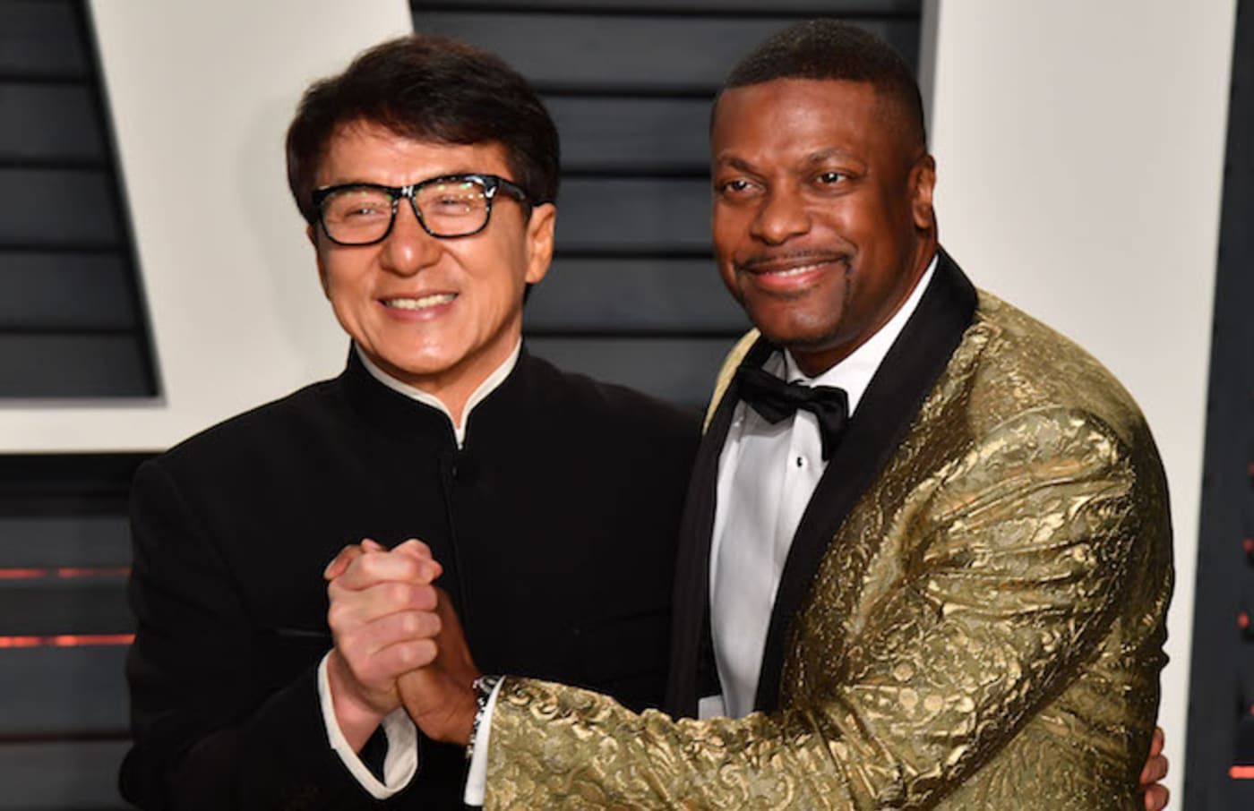 Jackie Chan and Chris Tucker attend the 2017 Vanity Fair Oscar Party.