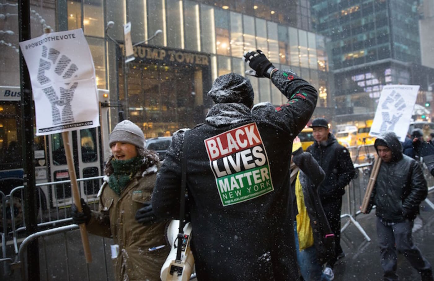 Black Lives Matter activists march in front of Trump Tower