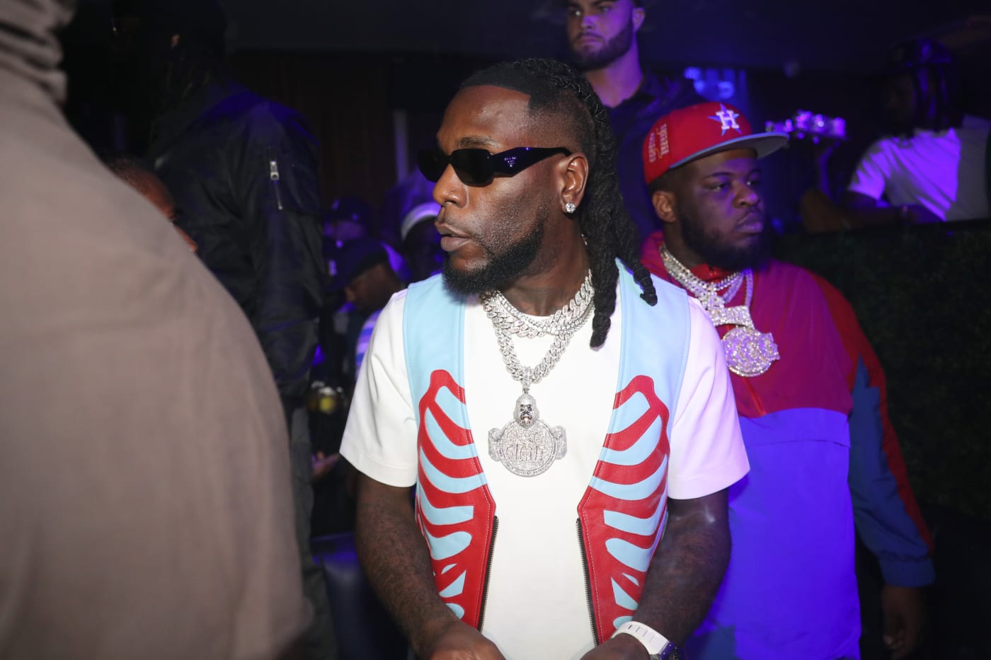burna boy in the club with shades