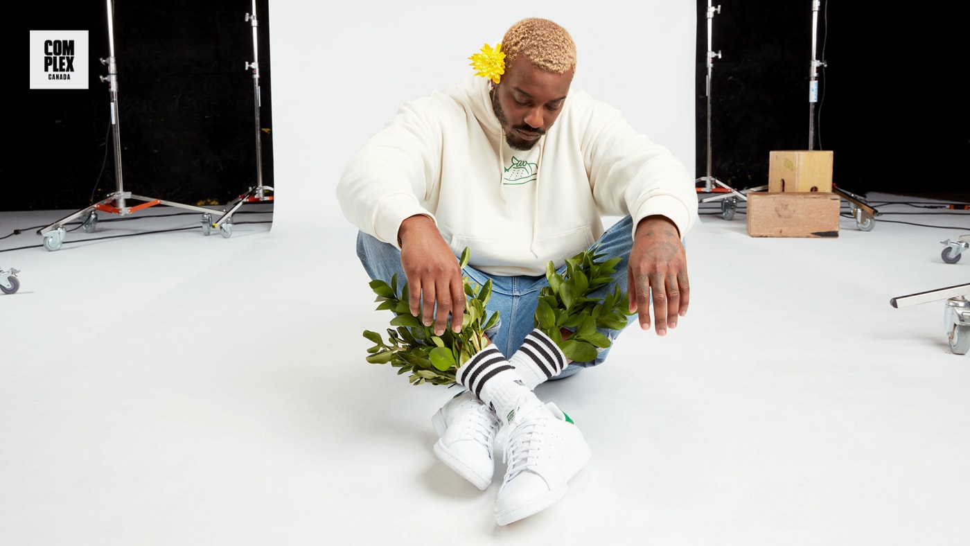 Toronto rapper Sean Leon wearing the new adidas Stan Smith