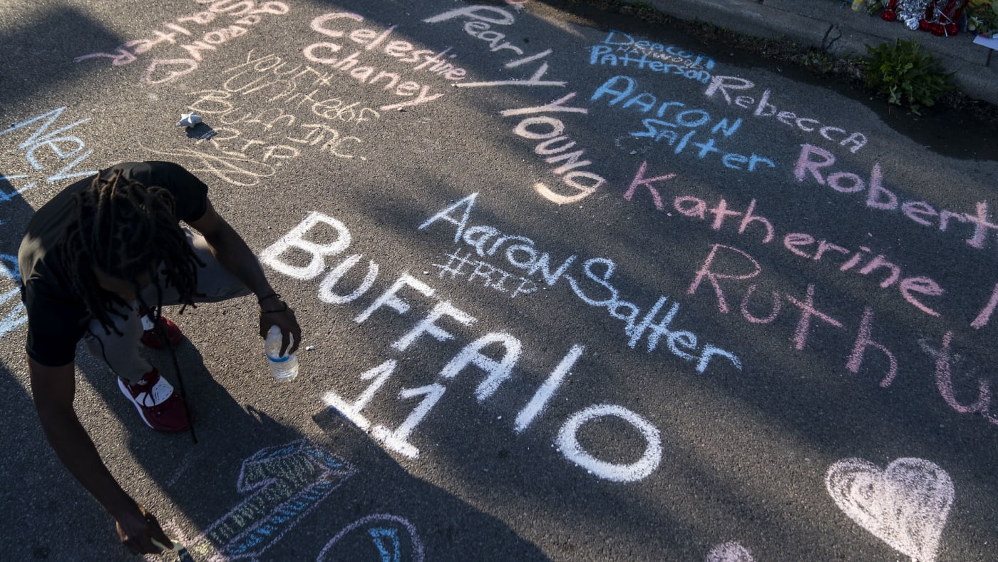 Photograph of memorial for Buffalo shooting