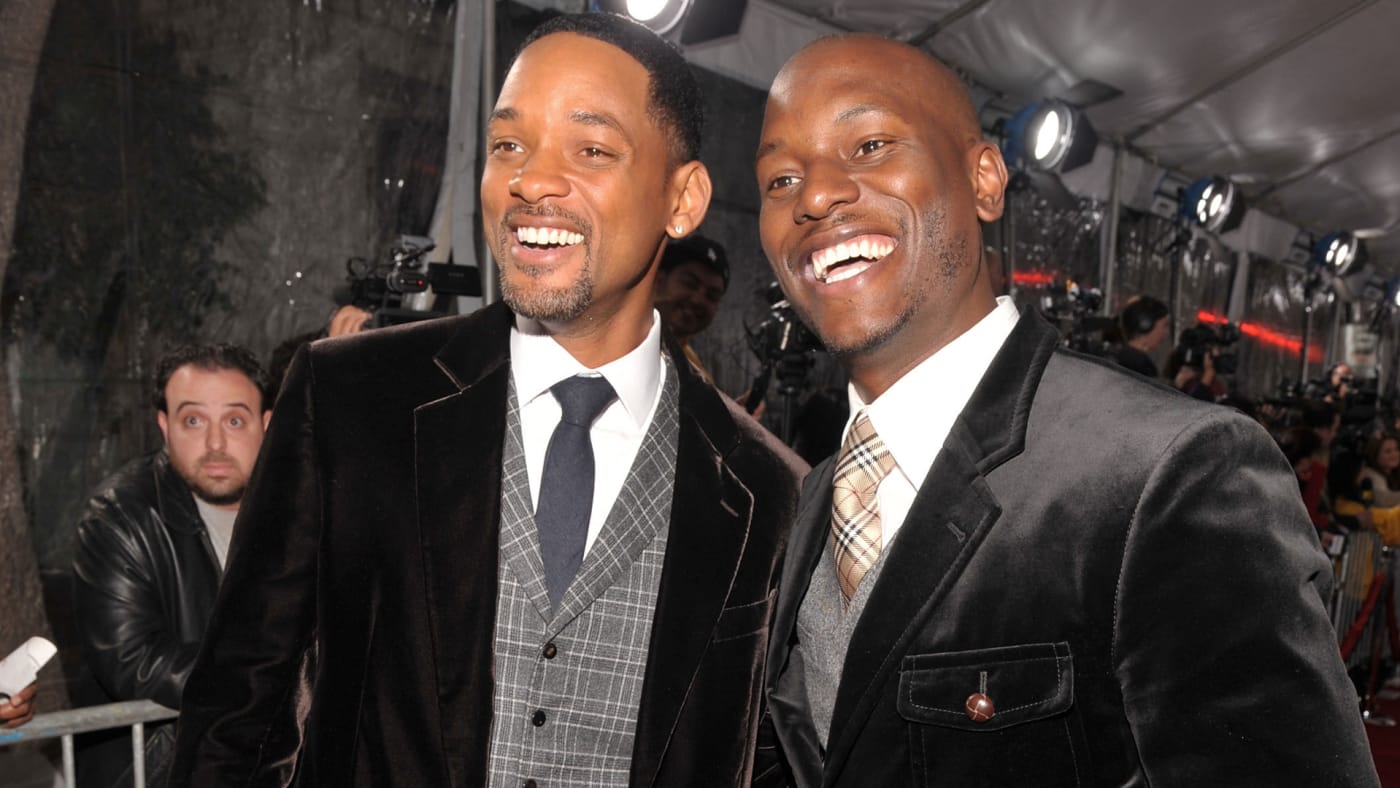 Will Smith and Tyrese are pictured on the red carpet in 2008