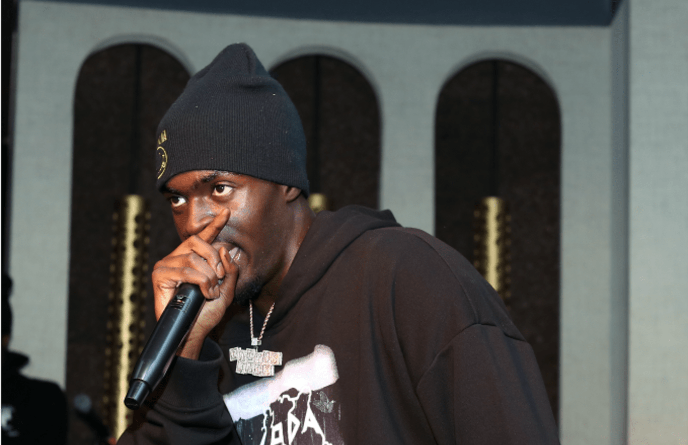 Sheck Wes performs at LiveXLive Post Grammy Party