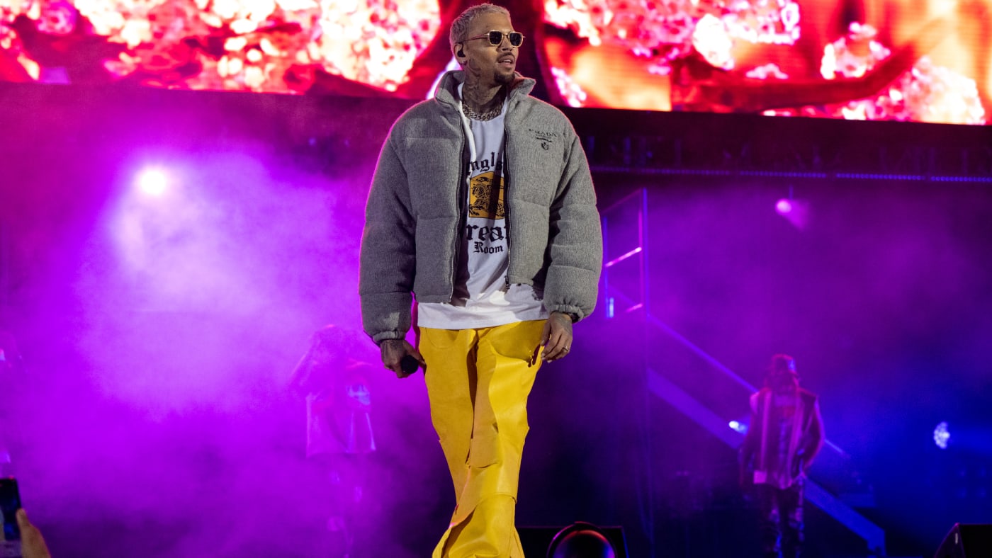 Chris brown performs live for fan