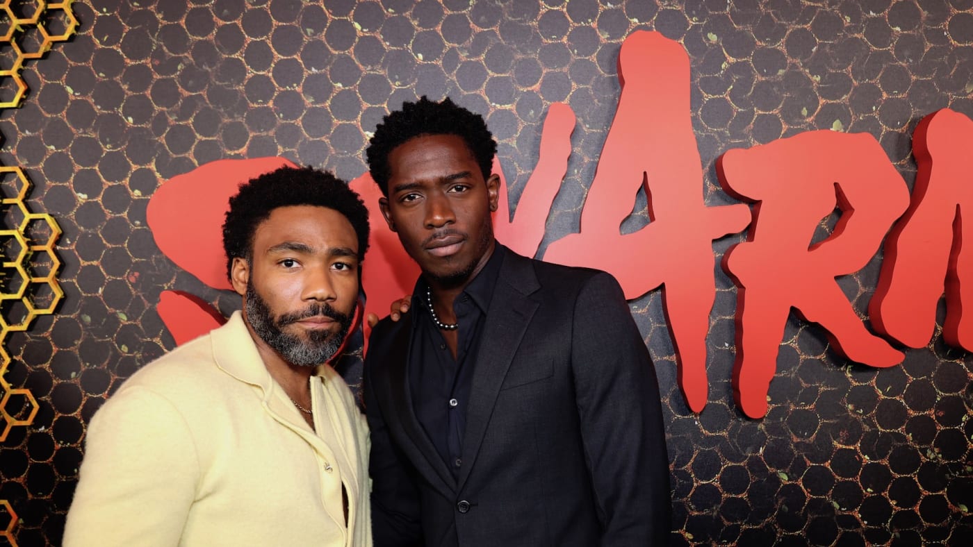 Donald Glover and Damson Idris attend the "Swarm" Red Carpet Premiere