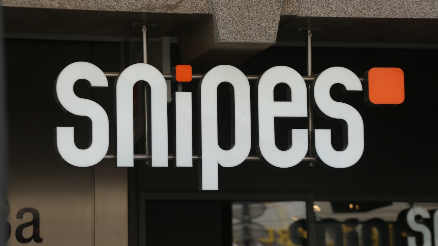 The logo of the German footwear shop Snipes