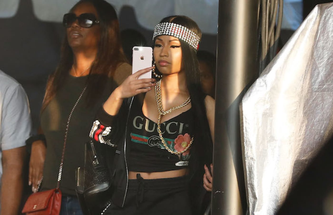 Nicki Minaj attends as Nas performs.