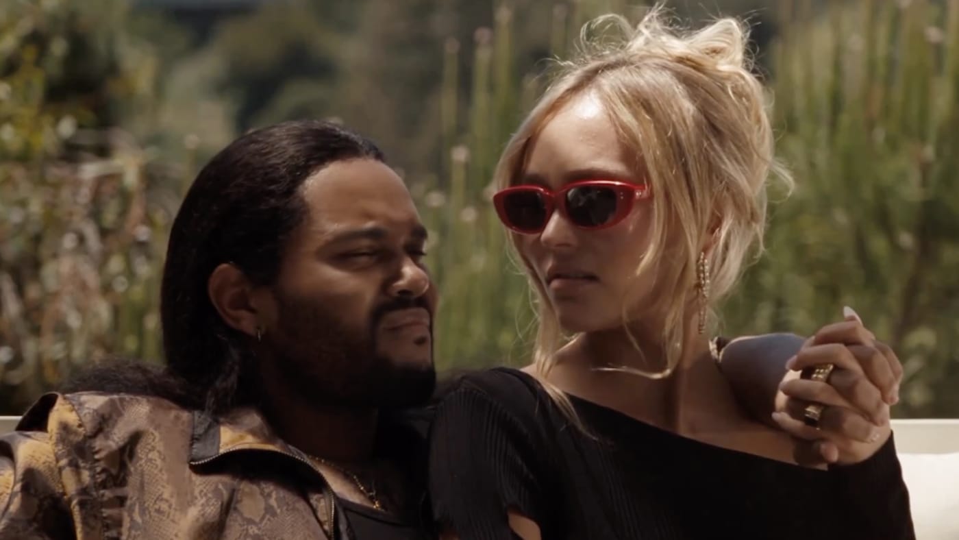 Screenshot of The Weeknd and Lily Rose Depp in 'The Idol' costumes