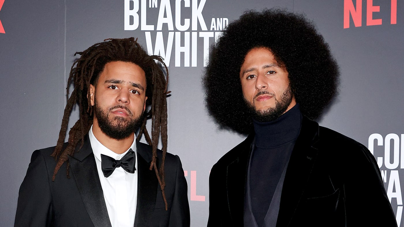 J. Cole and Colin Kaepernick attend the Netflix Limited Series 'Colin In Black and White'