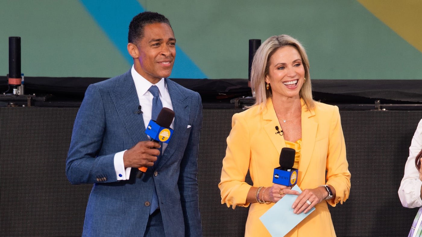 T.J. Holmes and Amy Robach attend ABC's "Good Morning America" at SummerStage at Rumsey Playfield