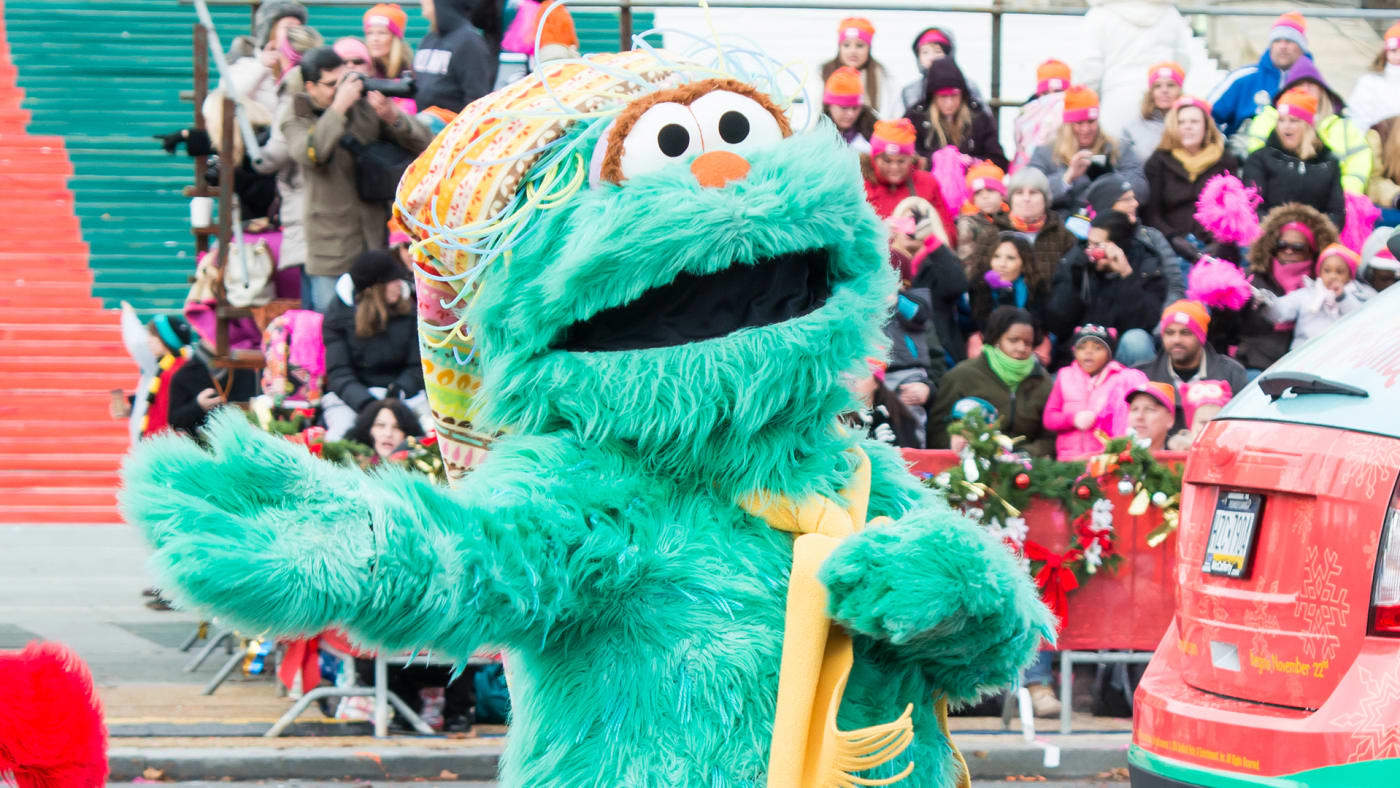 A Sesame Place parade is pictured