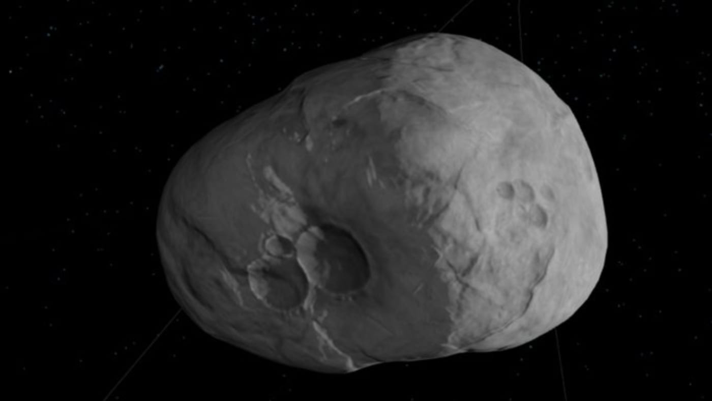 NASA depiction of asteroid set for 2046 action