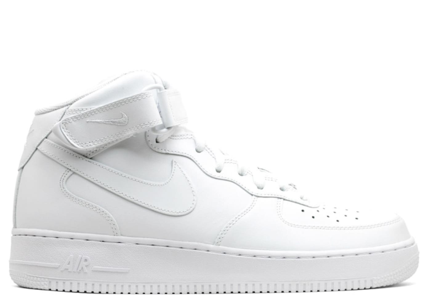 all white mid top air force ones