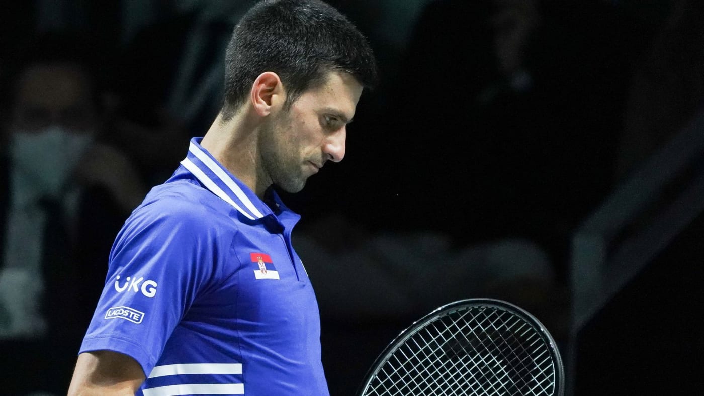 Novak Djokovic of Serbia in action during the Davis Cup Finals 2021