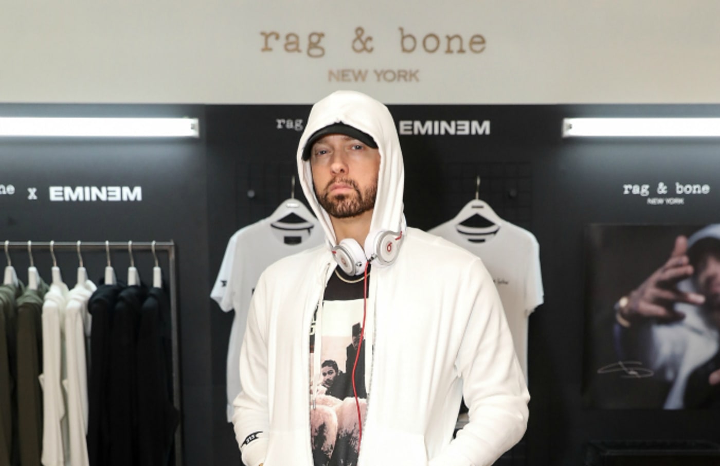 Eminem attends the rag & bone X Eminem London Pop Up