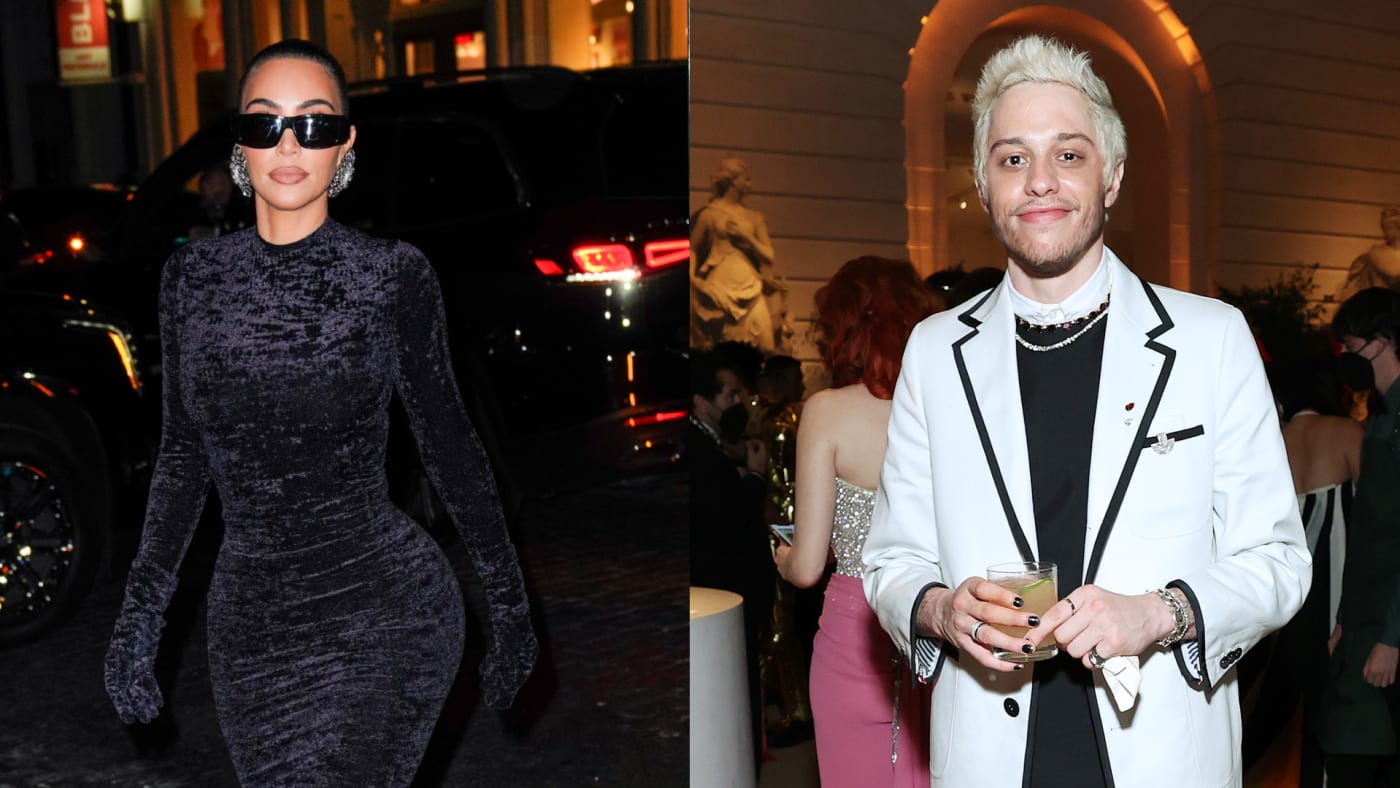 Kim Kardashian West and Pete Davidson are pictured.