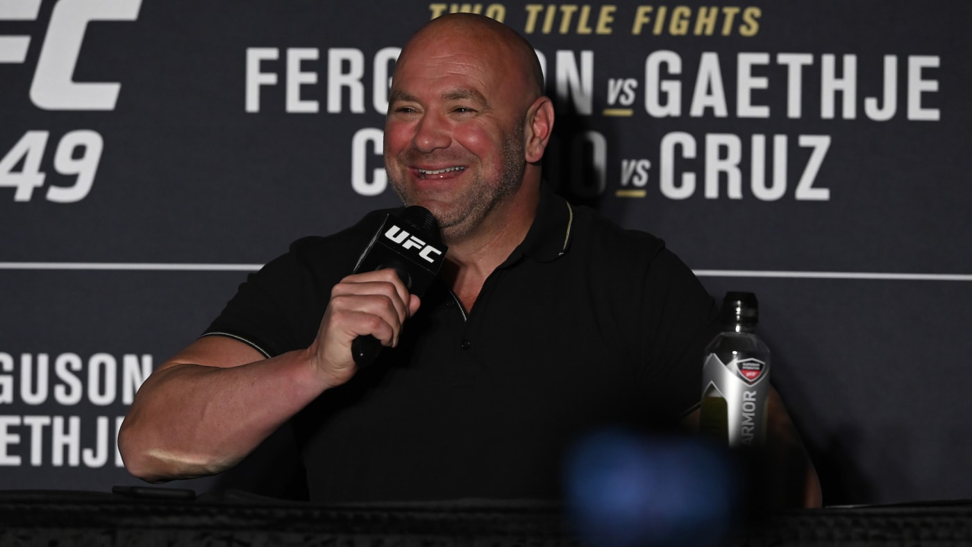 UFC President Dana White speaks to the media after UFC 249