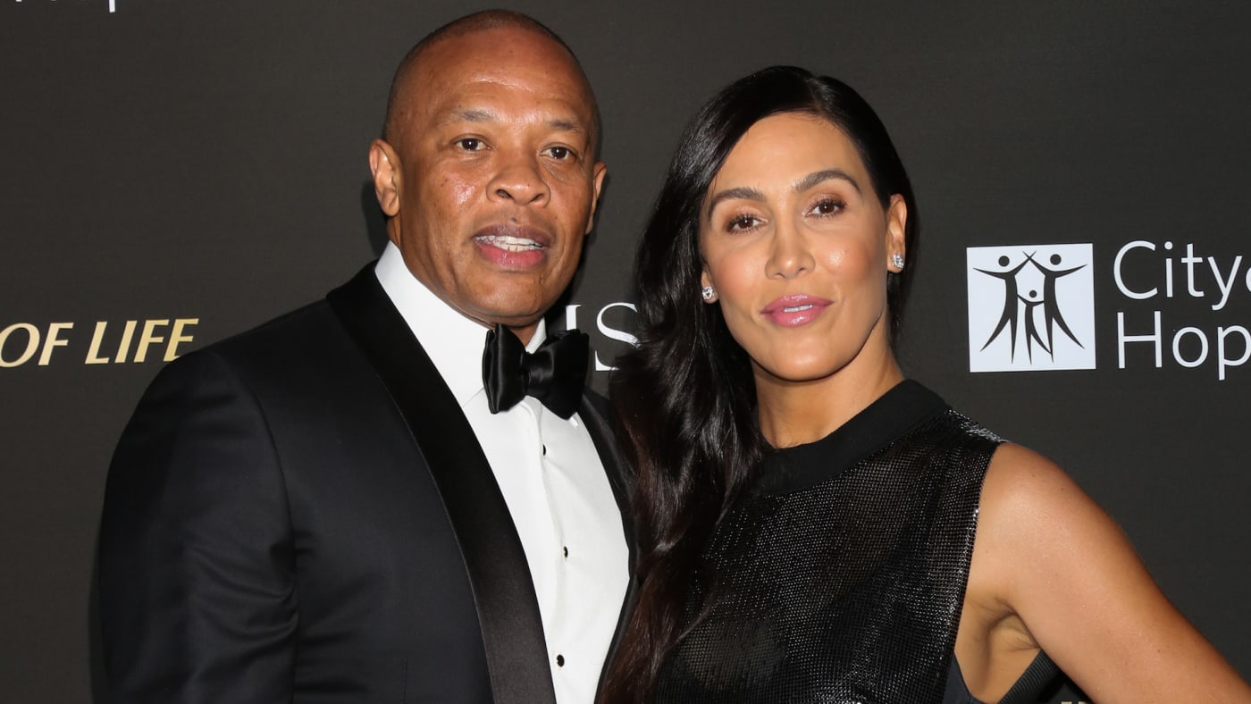 Rapper and Music Producer Dr. Dre (L) and his Wife Nicole Young (R).
