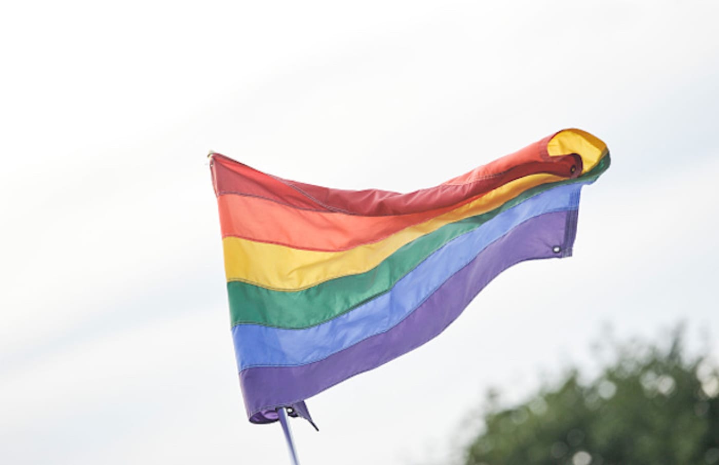 The rainbow flag is seen during the 2016 Electric Zoo Festival