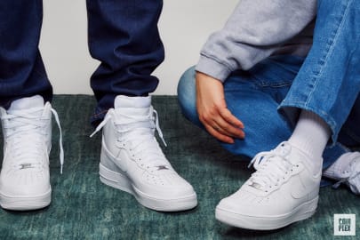 white air forces with jeans