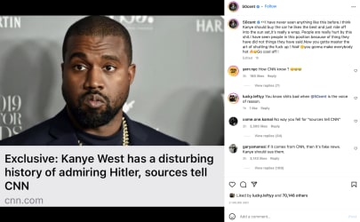 Post de 50 Cent no Instagram sobre Kanye